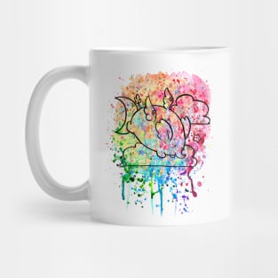 Angel Elephant Rainbow Paint Splatter Mug